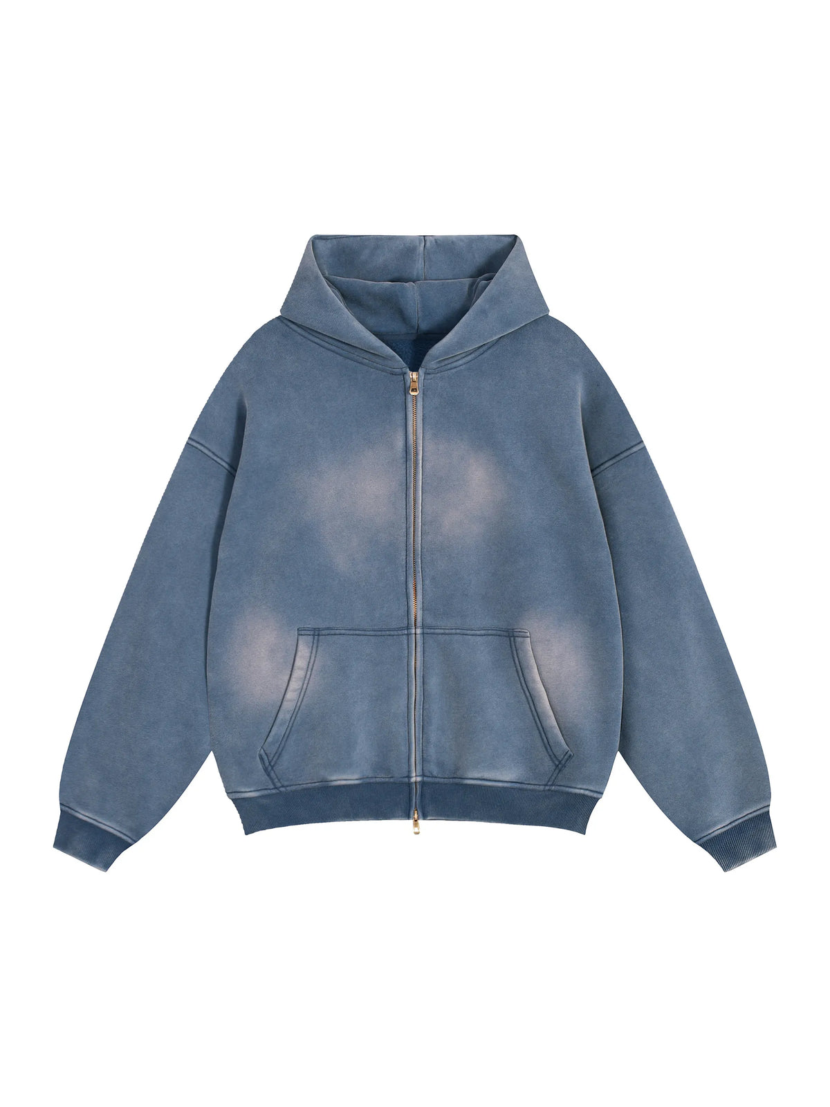 T.I.N Washed Blue Full Zip Hoodie