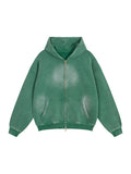 T.I.N Washed Green Full Zip Hoodie