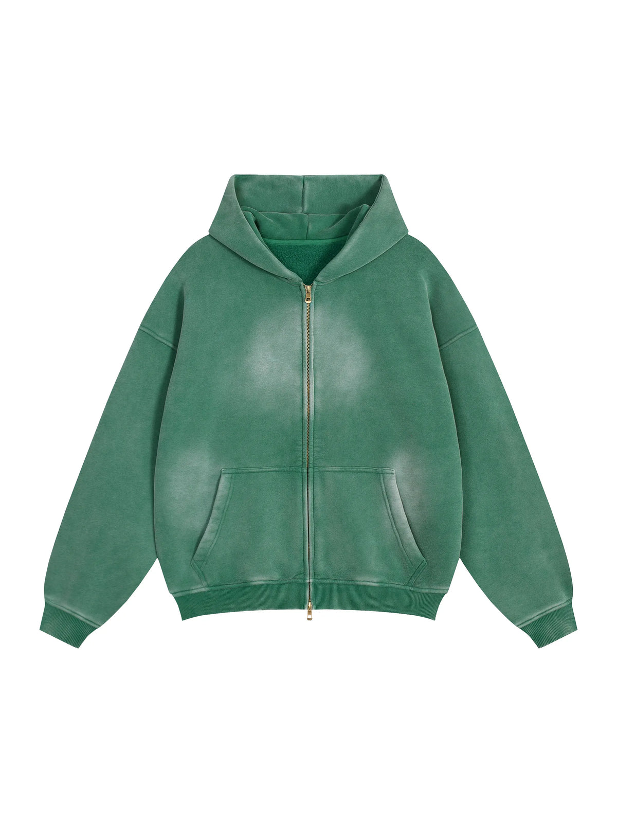 T.I.N Washed Green Full Zip Hoodie