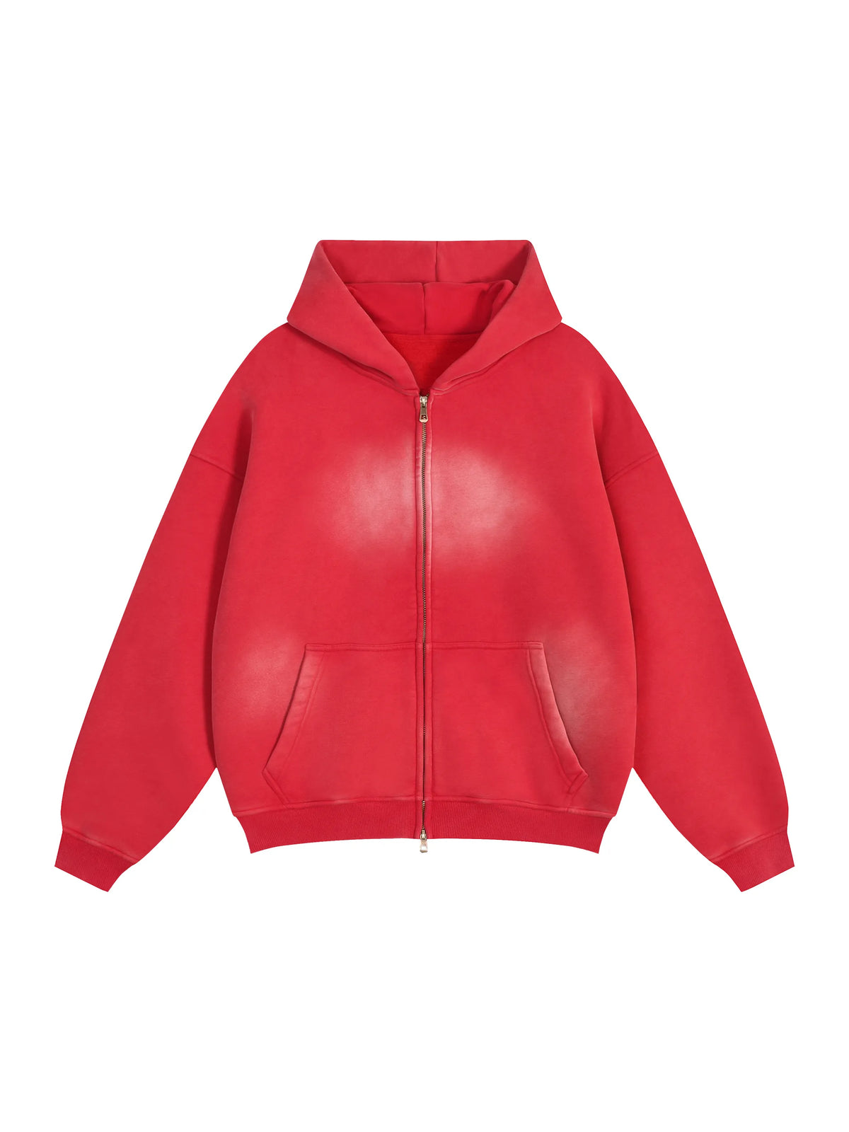 T.I.N Washed Red Full Zip Hoodie