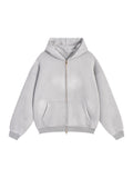 T.I.N Washed Grey Full Zip Hoodie