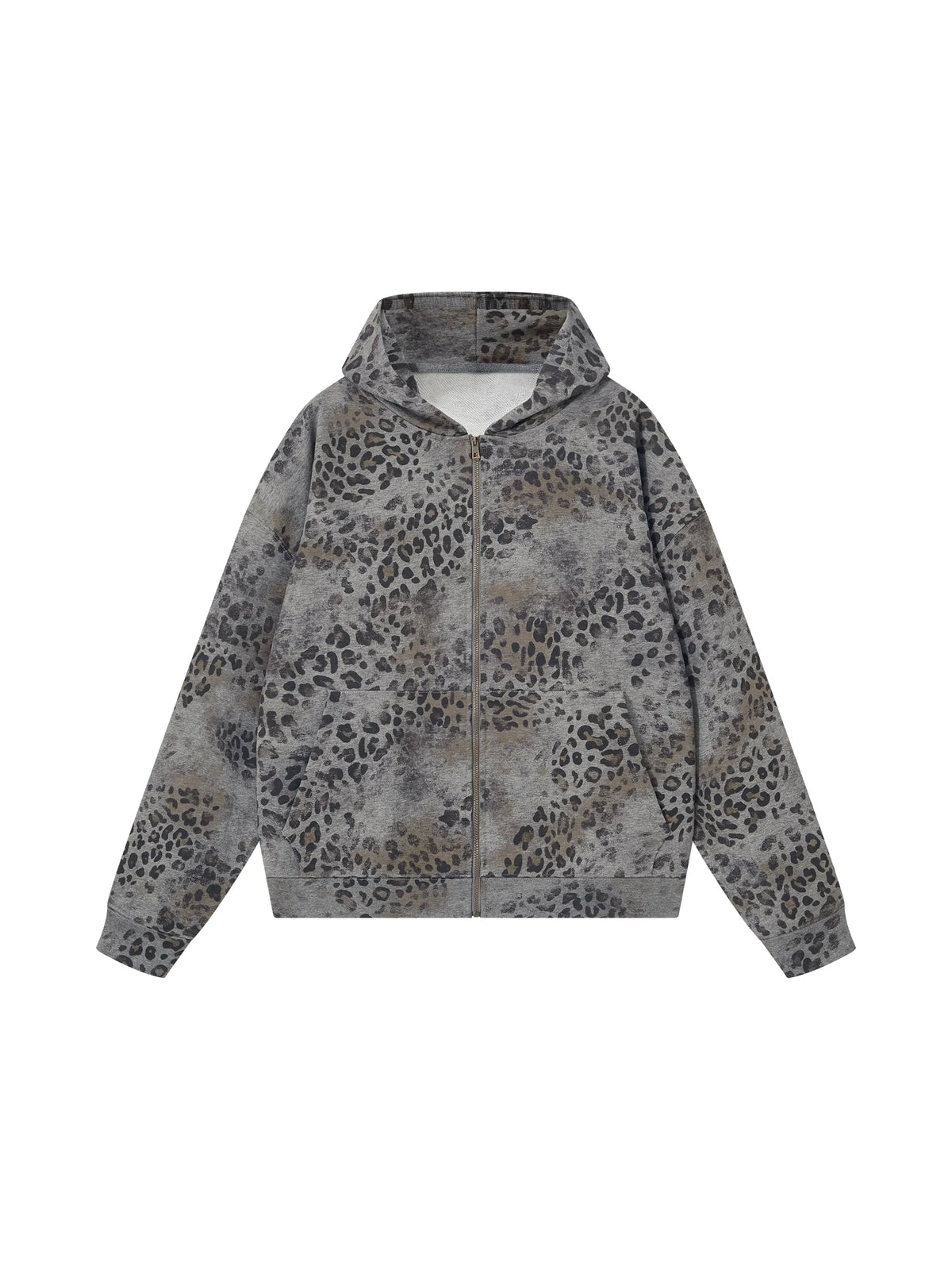 T.I.N Leopard Print Full Zip Hoodie