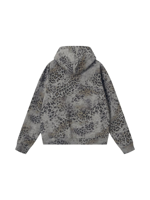 T.I.N Leopard Print Full Zip Hoodie