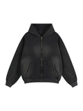 T.I.N Washed Black Full Zip Hoodie